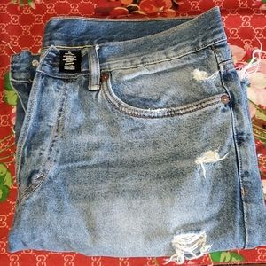 & Denim Distressed Cutoffs